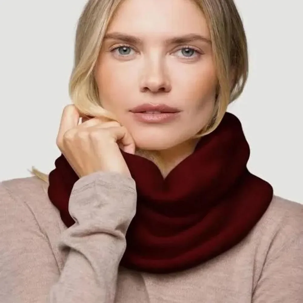 Wool Women's Burgundy and Red Scarf-wraps